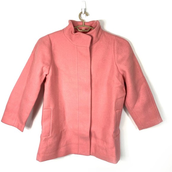 J. Crew Mercantile Plus Size 24 Women's Wool City Coat Cocoon Pink Fresh Rose - Picture 2 of 11